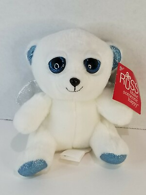 #ad Russ Angel Bear White Polar Plush Stuffed Animal Toy Gift 6 Inch $12.99