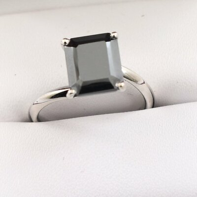 #ad 925 Diamond Black Ring Princess Engagement Wedding Certified 2.30ct Enhanced AAA $94.05