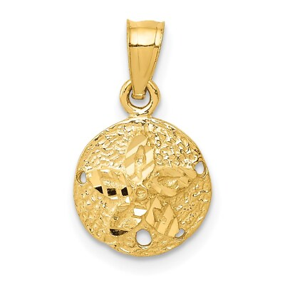 #ad Real 14kt Yellow Gold Sand Dollar Pendant $105.26