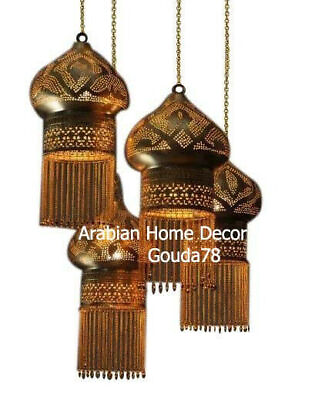 #ad Handcrafted 4 in 1 Moroccan Brass Ceiling Light Fixture Lamp Chandelier $273.90