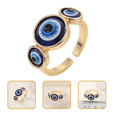 #ad Evil Eye Jewelry Rings Aesthetic Evil Eye Adjustable Ring Women Open Ring $7.96