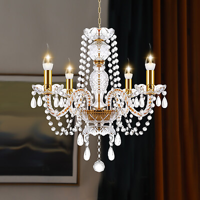 #ad Luxurious Crystal Chandelier Glass Ceiling Fixture Pendant Lamp Lighting 4 Light $50.99