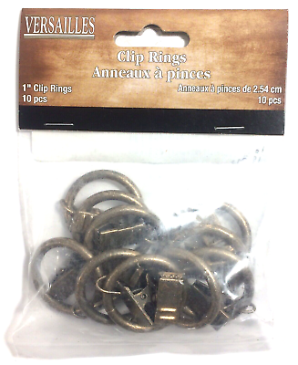 #ad Versailles Clip Rings 1quot; 10 pcs Curtain Clip Rings Antique Bronze Color $6.98