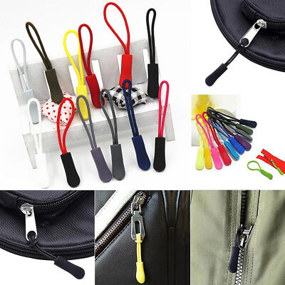 #ad 10pcs Zipper Pull Puller End Fit Rope Tag Fixer Zip Cord Tab Replacement Supply AU $4.29