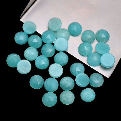 #ad Natural Amazonite Faceted Round Rosecuts Loose Gemstones for Jewelry Making $41.60