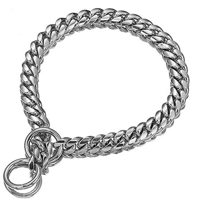 #ad 12 18MM Heavy Stainless Steel Silver Cuban Miami Dogs Chain Choker Collar 12 30quot; $57.99