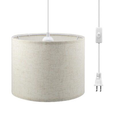 #ad KUAUGST Plug in Pendant Light15 FT Hanging Lamp with Plug in Cord On Off Sw... $27.57