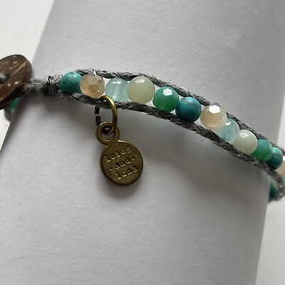 #ad Lotus and Luna Stone Beaded Bracelet $12.00