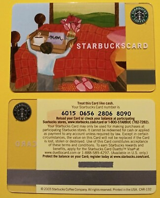 #ad STARBUCKS CARD 2003 quot; MOTHER#x27;S DAYquot; BREAKFAST IN BEDquot; VHTF🔥GREAT PRICE OLD LOGO $3.95