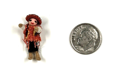 #ad Dollhouse Miniature Artisan Mini Doll Folk Art . Approx. 1quot; Tall. Handmade $18.95