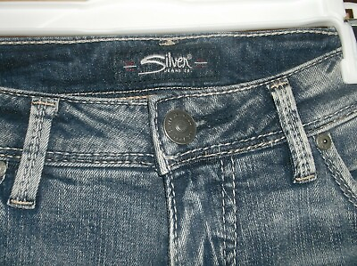 #ad Junior Size W24 L27 Silver Jeans Co. Distressed Blue Denim Jeans $21.99