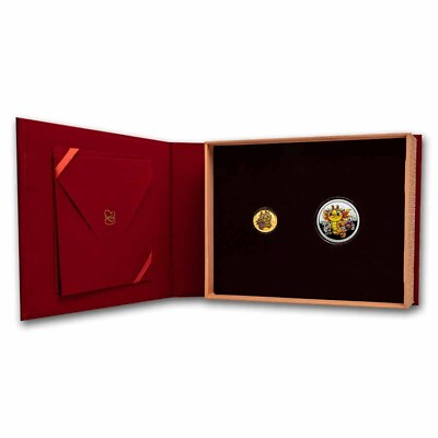 #ad 2024 China 2 Coin Gold Silver Lunar Dragon Proof Set $389.73
