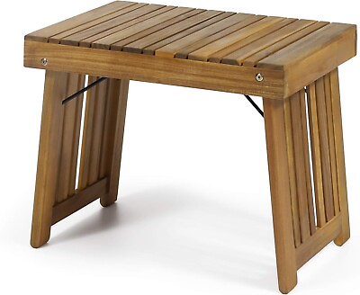 #ad Outdoor Acacia Wood Folding Side Table Teak Finish $75.99
