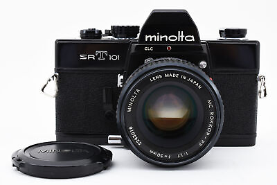 #ad Exc5 Minolta SRT101 Black SLR 35mm Film Camera MC Rokkor PF 50mm f 1.7 JAPAN $114.99