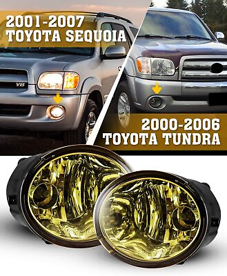 #ad Yellow Pair Fog Lights For 2000 2006 Toyota Tundra 2001 2007 Toyota Sequoia $41.99