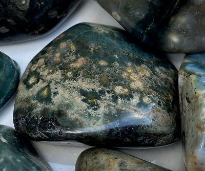 #ad Ocean Jasper Pocket Stone 1 piece Grounding Protection 27711E $1.26