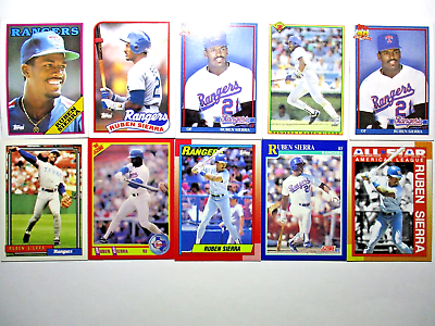 #ad Ruben Sierra Baseball Card Lot of 10 Cards Texas Rangers Vintage RF Lot #6B $5.07