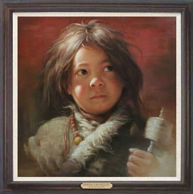 #ad Hand painted Original Oil Painting art chinese Tibetan girl on canvas 24quot;x24quot; $529.20