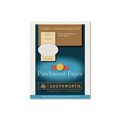 #ad Southworth Parchment Specialty Paper Ivory 32 lb. 8 1 2 x 11 250 Box J988C $20.14