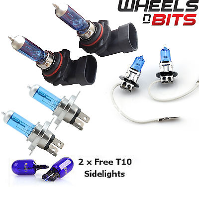 #ad H4 H3 HB3 55w Halogen Hid Xenon Gas Filled Bulbs Upto 50% Brighter Super White GBP 13.99