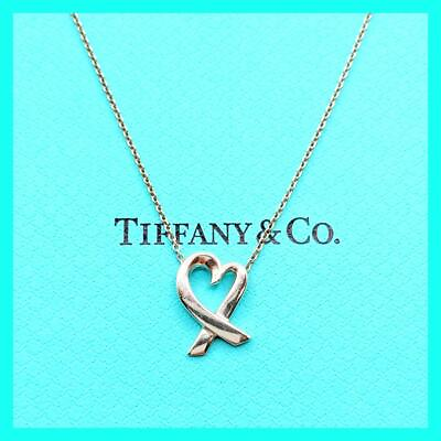 #ad Tiffany Paloma Picasso Loving Heart Necklace Pendant Silver $98.92