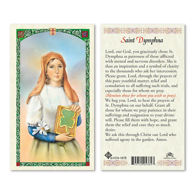 #ad Saint Dymphna Laminated Prayer Cards $2.75