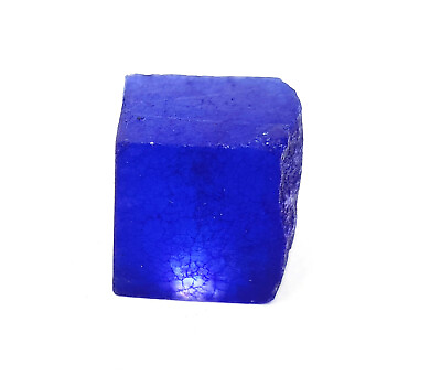 #ad Amazing Cube Rough 102 Ct Natural Royal Blue Sapphire African Loose Gemstone kk $1.64