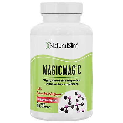 #ad NaturalSlim MagicMag C Magnesium Citrate Capsules W Natural Potassium 100 Ct $65.46