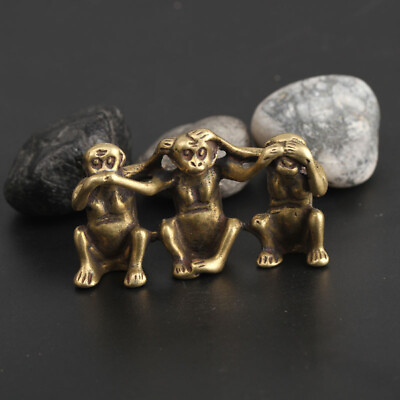 #ad Chinese Antique Collectible Bronze Zodiac Three not Monkey statue Pendants $5.04