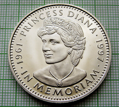 #ad LIBERIA 1997 5 DOLLARS Princess Diana Memoriam BU $11.00