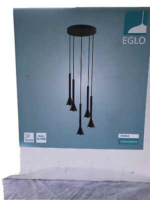 #ad Eglo Lighting Cortaderas 5 Light Circular Staircase Pendant Matte Black 97606a $161.00