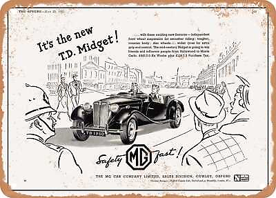 #ad METAL SIGN 1950 MG TD Midget Vintage Ad $21.95