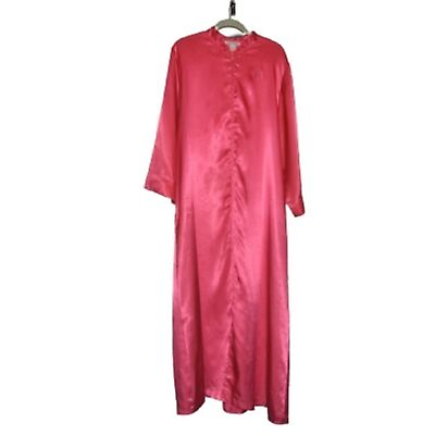 #ad Natori Private Luxuries Bright Pink Silky Muumuu Gown Robe Vintage Coverup $89.00