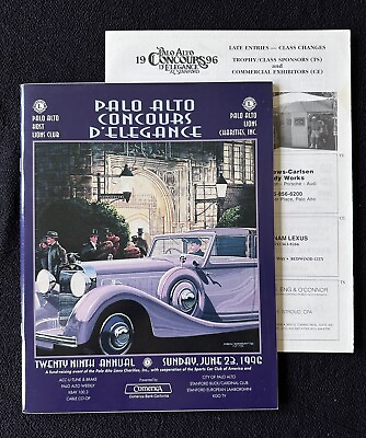 #ad 1996 Palo Alto Concours Program SCCA Ken Eberts Hispano Suiza $85.00