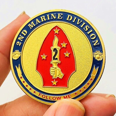 #ad U.S.A Coin 2nd Marine Division Military Souvenir Challenge Coins Gold Plated $6.15