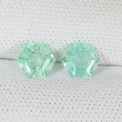#ad 0.75Cts Best Crystal Green From Colombia Natural Emerald Fancy Star Cut Pair. $129.99