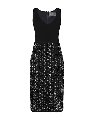 #ad RRP€2035 LELA ROSE Knitted Pencil Dress Size XL Boucle Tweed Two Tone Ribbed $499.99