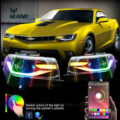 #ad Pair New LED Headlight DRL Sequential Dual Beam For 2014 2015 Chevrolet Camaro $549.99