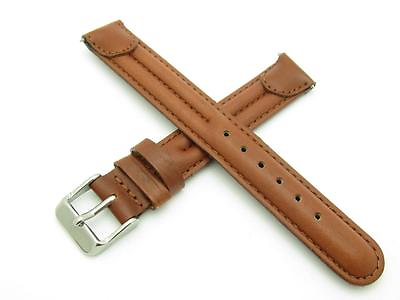 #ad High Quality Genuine Brown Leather 16mm L Long Watch Band W Pins Included $11.99