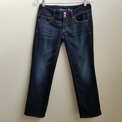 #ad American Eagle Jeans Womens Size 2 Artist Straight Leg Dark Wash Pockets Stretch $15.97