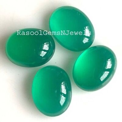 #ad 3x5 15x20 mm Oval Natural Green Onyx Cabochon Loose Gemstone Jewelry Making $9.00