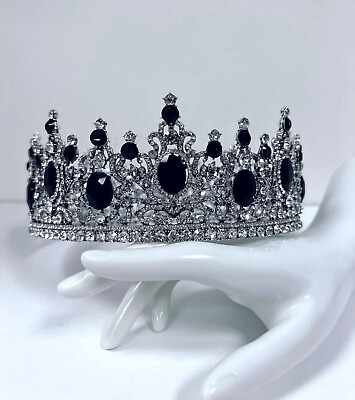 #ad Royal King Crown Wedding Tiara Rhinestone Birthday Gift Halloween Cosplay $49.99
