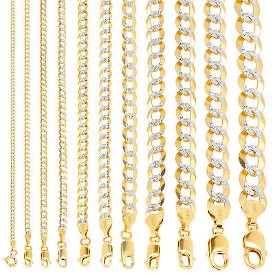 #ad 10K Solid Gold 2 12mm Diamond Cut Pave Curb Chain Cuban Necklace Bracelet 7quot; 30quot; $129.99
