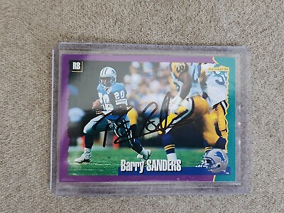 #ad 1994 Score Barry Sanders #1 Football Detroit Lions with IP auto and COA card $99.99