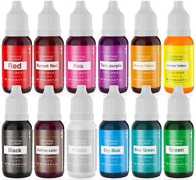 #ad Food Coloring Liquid Set 12 Color Food Grade Food Color Dye Edible Rainbow ... $24.43