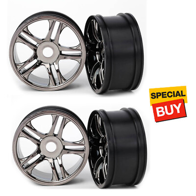 #ad Traxxas Wheels Split Spoke Black Chrome Front Rear : XO 1 $36.90