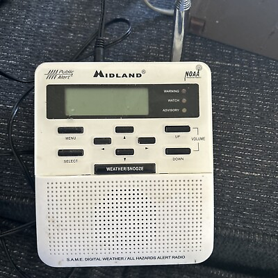 #ad Midland Emergency Weather Alert Radio w Alarm Clock NOAA Trilingual WR 100 NEW $15.00