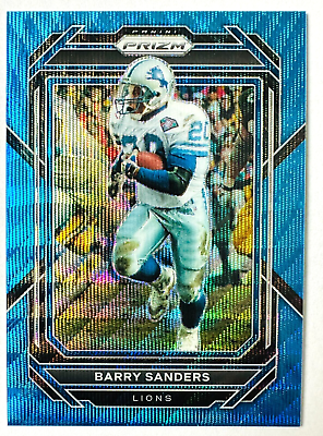 #ad 2022 Panini Prizm Barry Sanders BLUE Wave Prizm Card # 199 Lions Legend $35.00