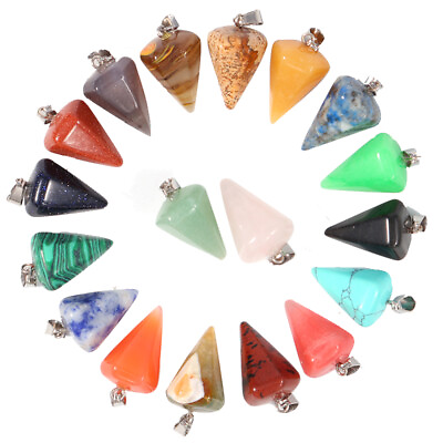 #ad Natural Quartz Hexagonal Stone Pendant Healing Reiki Crystal Pendants 15pcs $12.25