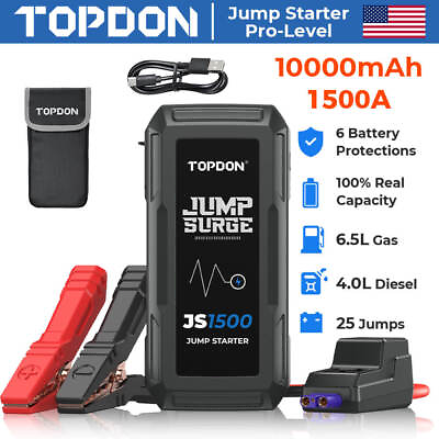 #ad Jump Starter TOPDON 1500A Portable Car 12V Battery Booster Jumper Box Powerbank $69.99